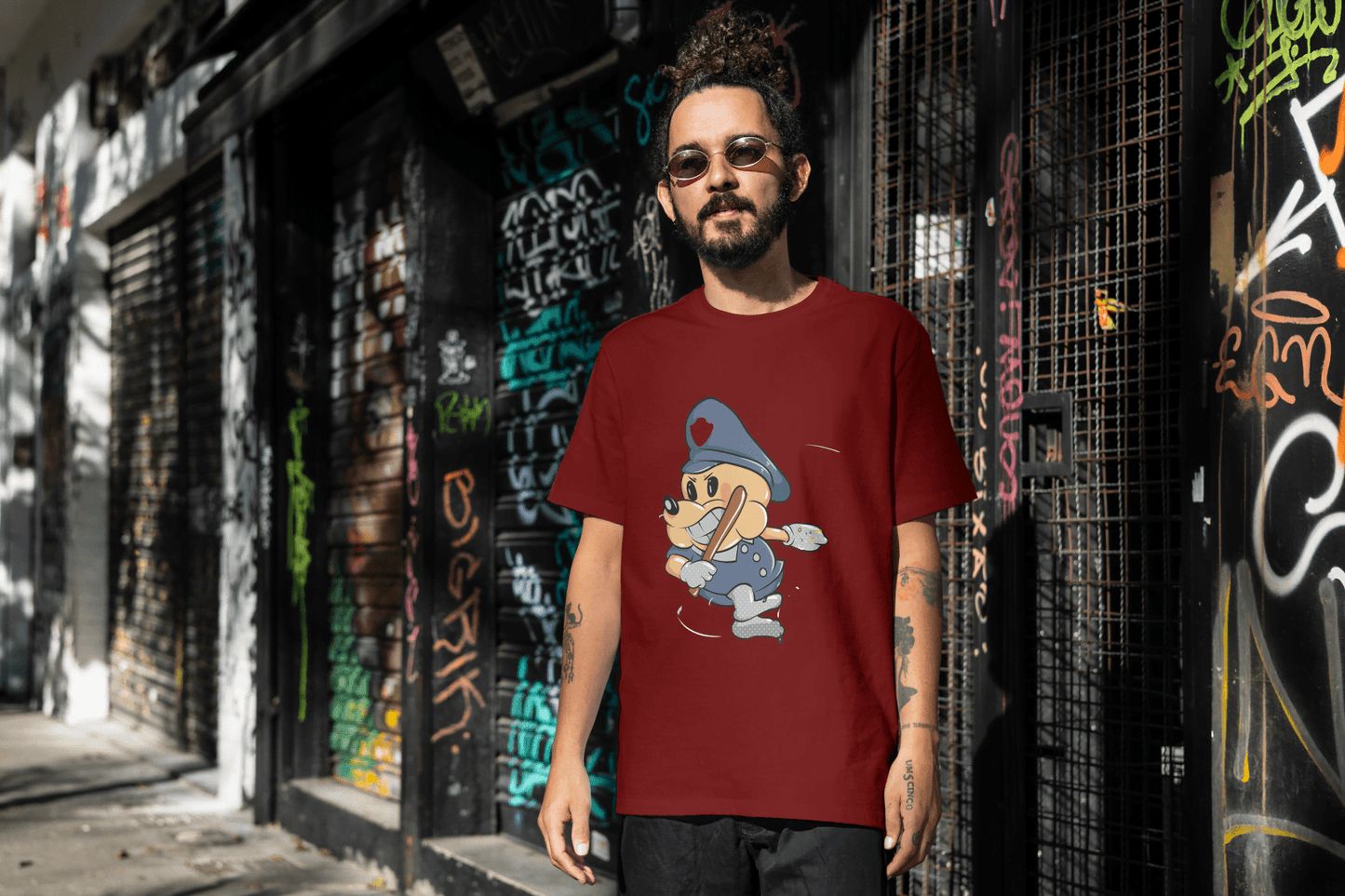 Classic Police Pup: Unique Old-School Cartoon - Essentia Attire