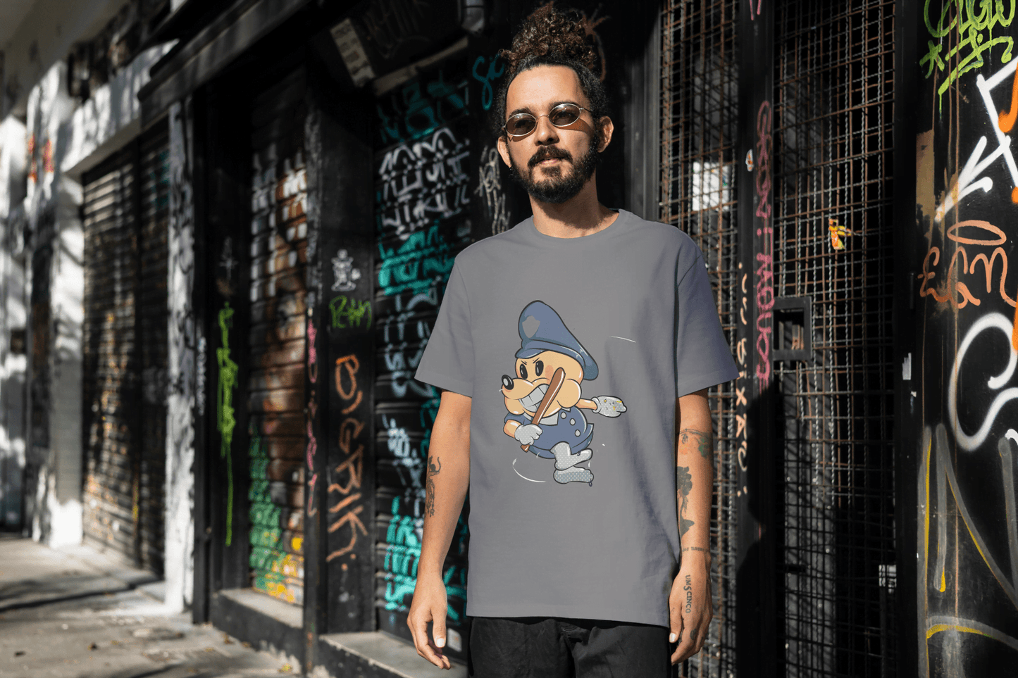 Classic Police Pup: Unique Old-School Cartoon - Essentia Attire
