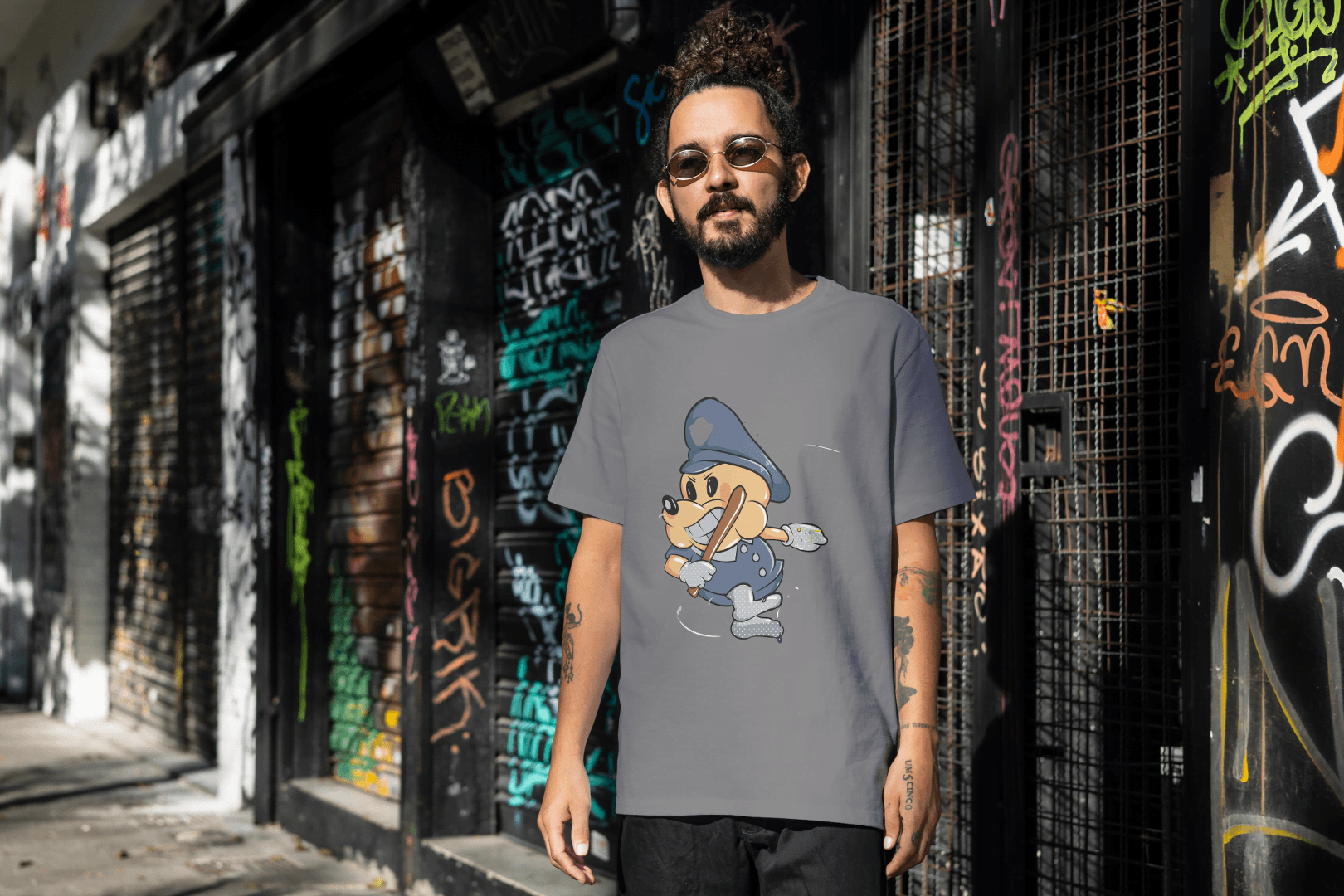 Classic Police Pup: Unique Old-School Cartoon - Essentia Attire