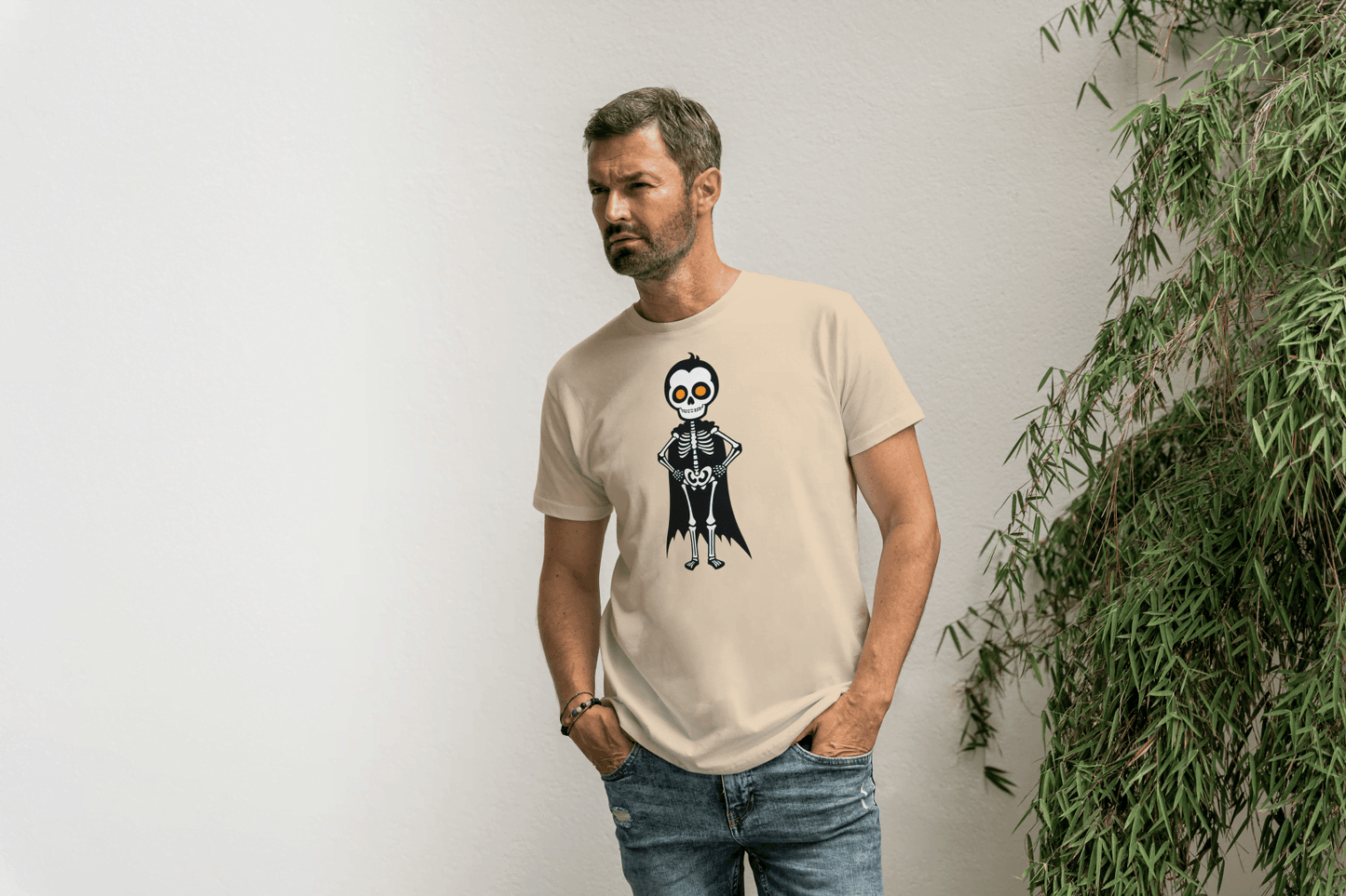 Cute Skeleton with Cape: Superhero Tee - Essentia Attire