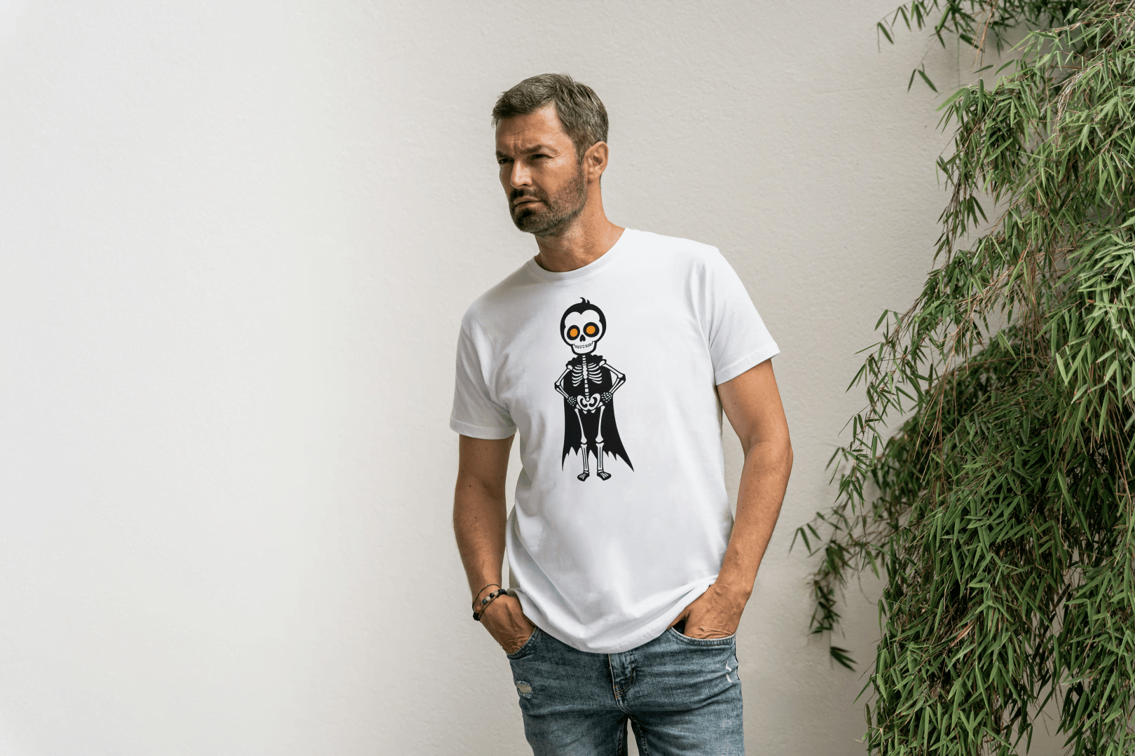 Cute Skeleton with Cape: Superhero Tee - Essentia Attire