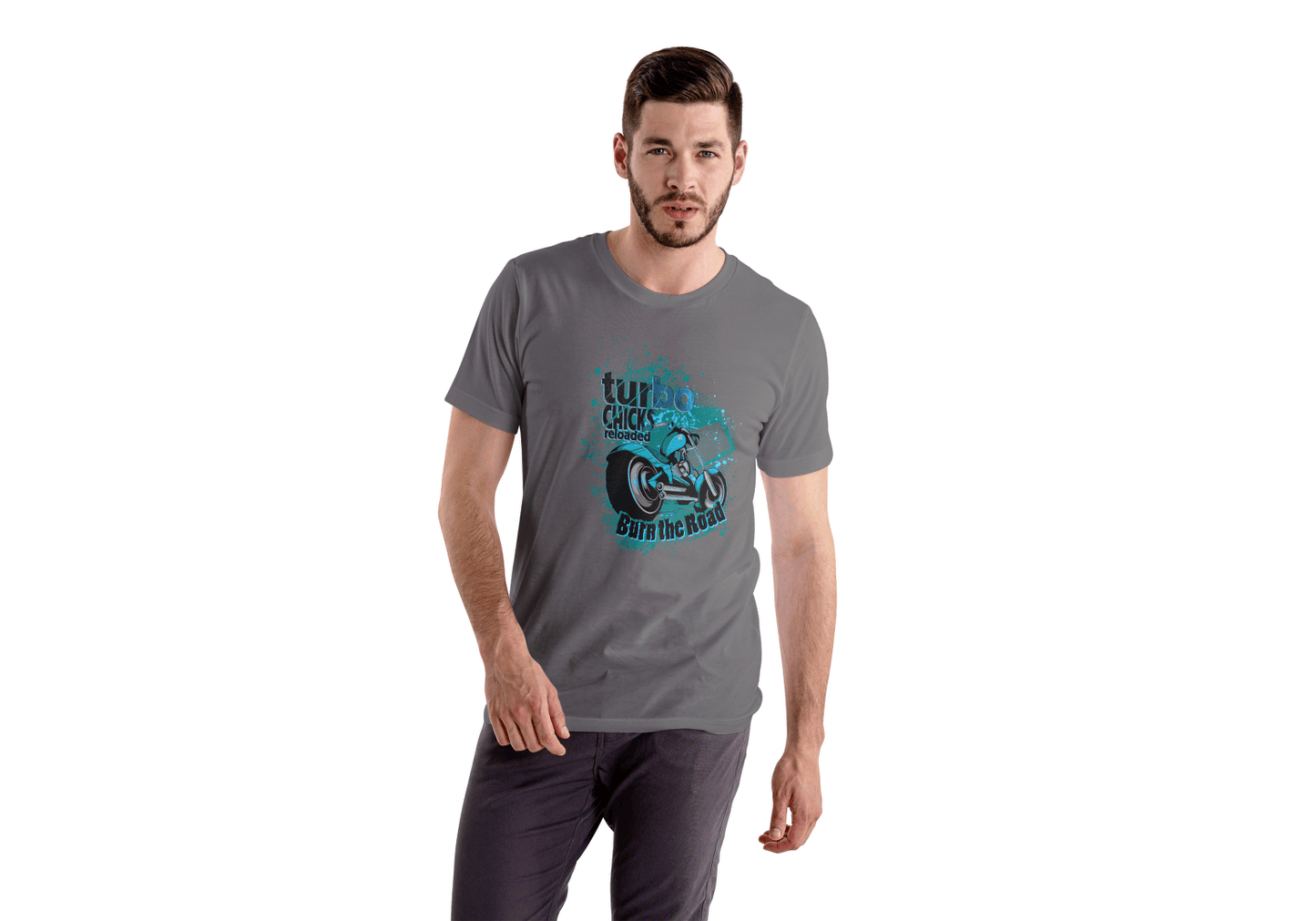 Turbo Chicks Motorcycle: Burn the Road" Tee - Essentia Attire