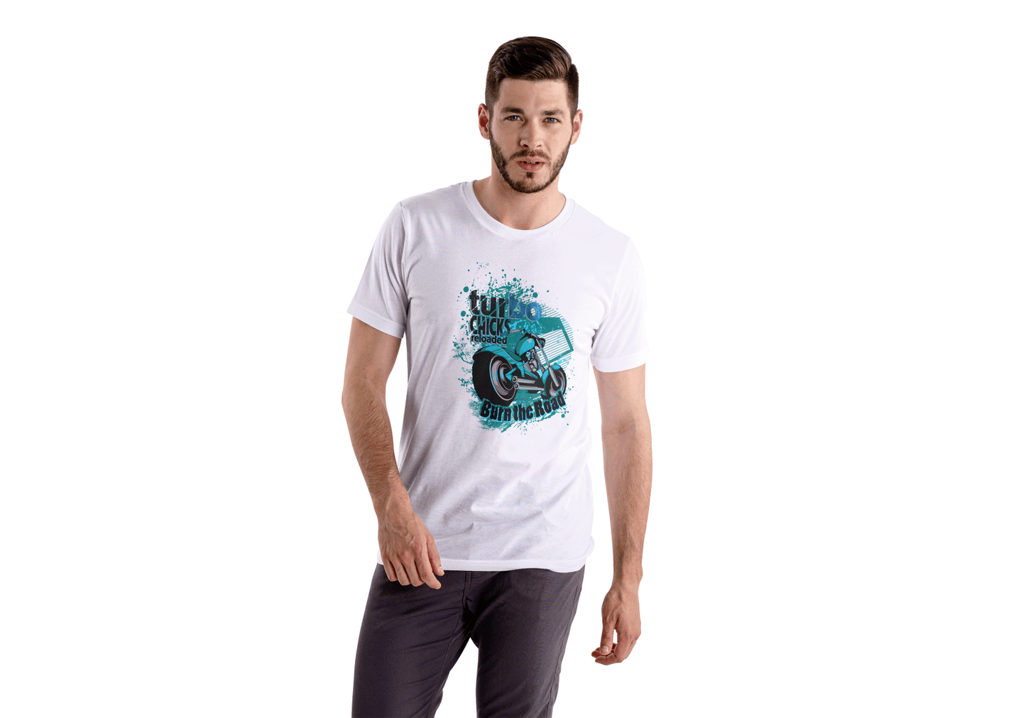 Turbo Chicks Motorcycle: Burn the Road" Tee - Essentia Attire