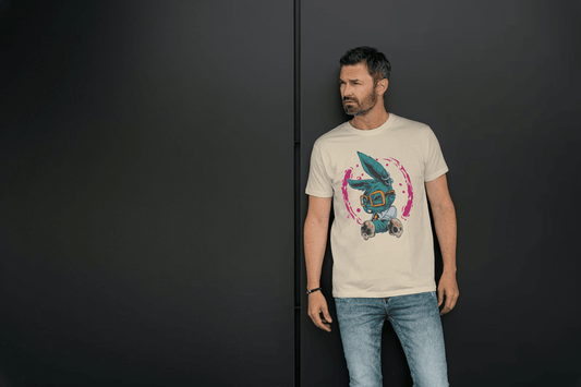 Punk Rock Rabbit: Artistic Animal Print Tee - Essentia Attire