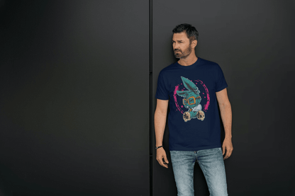 Punk Rock Rabbit: Artistic Animal Print Tee - Essentia Attire