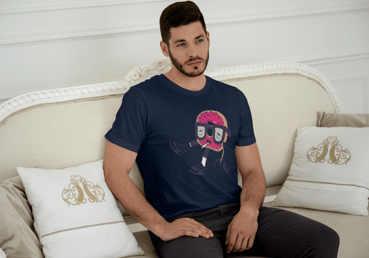 Rebellious Donut with Cigarette: Unique Artistic Design - Essentia Attire