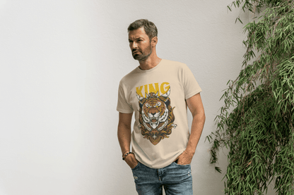 Powerful Tiger with Crown: Big Cat Lover - Essentia Attire