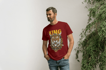 Powerful Tiger with Crown: Big Cat Lover - Essentia Attire