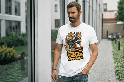 Think Less Live More: Tiger Inspirational Graphic Tee - Essentia Attire