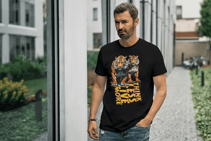 Think Less Live More: Tiger Inspirational Graphic Tee - Essentia Attire