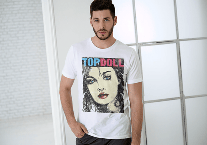 Distressed Style Face Tee: Unique Artistic Graphic - Essentia Attire