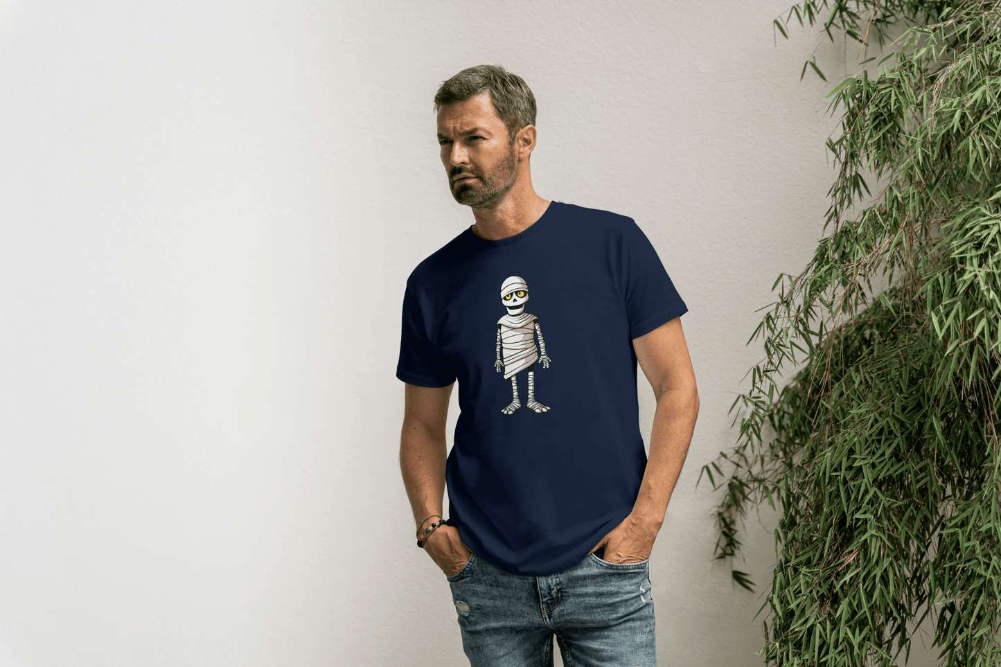 Cute Cartoon Mummy: Glowing Eye Mummy Tee - Essentia Attire