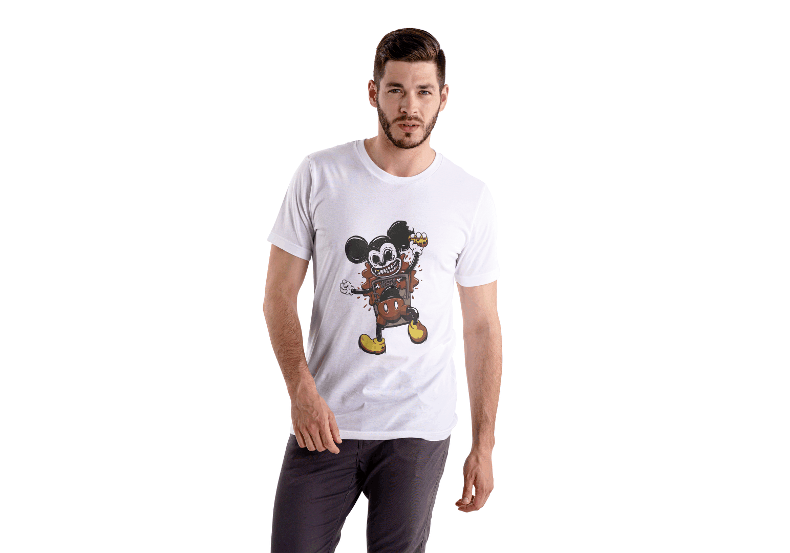 Zombie Party Mouse: Creepy Cute Cartoon Mouse Tee - Essentia Attire