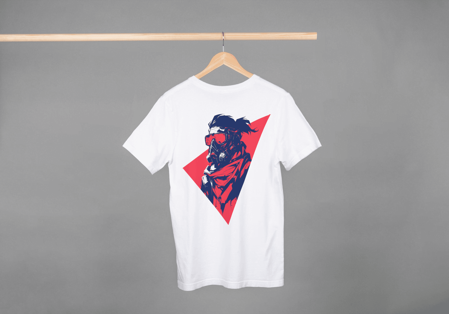 Gas Mask Warrior: Edgy Urban Graphic Tee - Essentia Attire