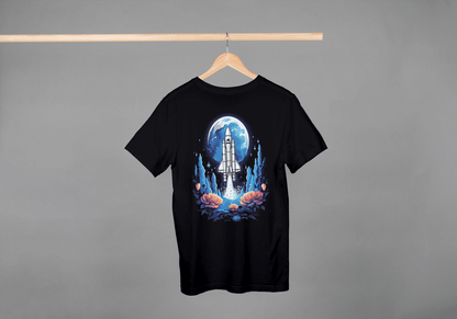 Space Shuttle Launch: Cosmic Nebula Graphic Tee - Essentia Attire