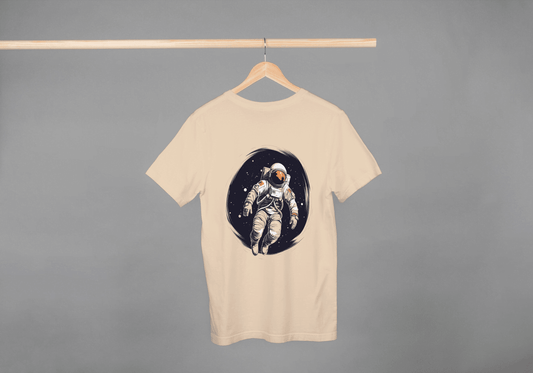 Astronaut Floating in Space: Cosmic Explorer Graphic Tee - Essentia Attire