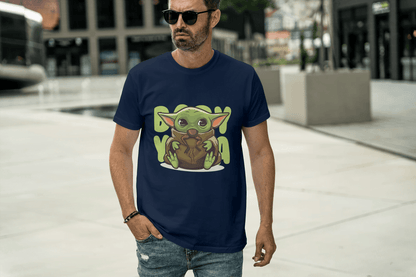 Badass Yoda Style Green Creature: Cute Baby Alien Force Tee - Essentia Attire