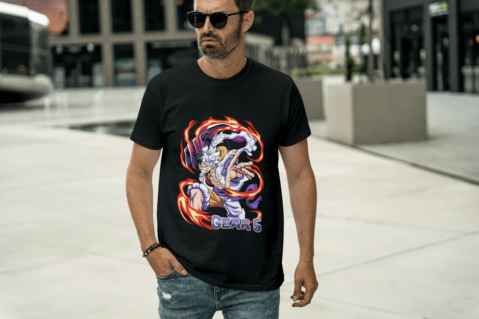 Gear 5 Transformed Character: Dynamic Power-Up Anime Hero Tee - Essentia Attire