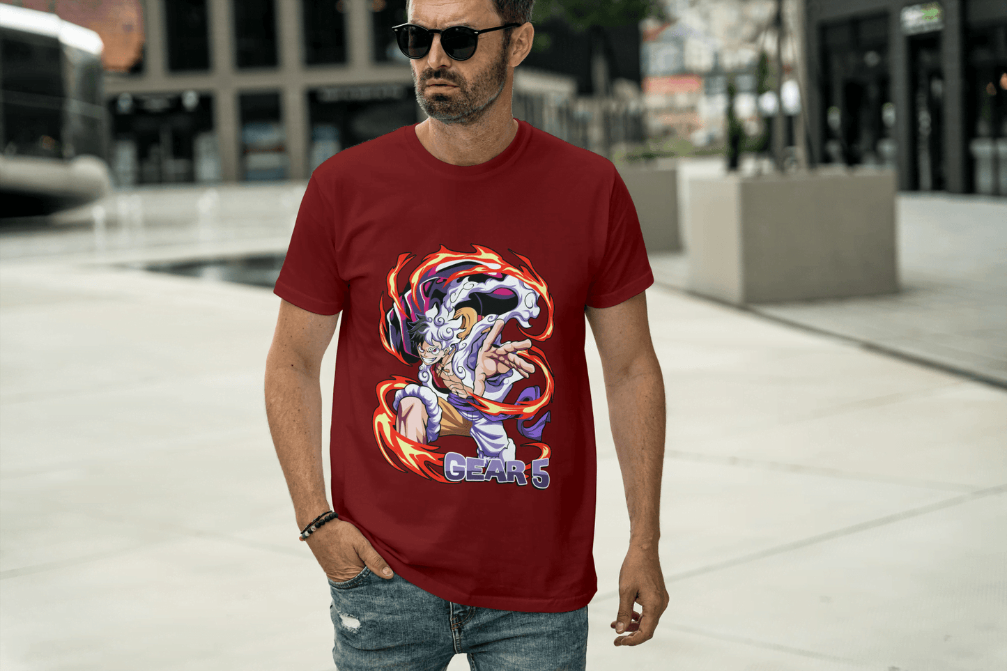 Gear 5 Transformed Character: Dynamic Power-Up Anime Hero Tee - Essentia Attire