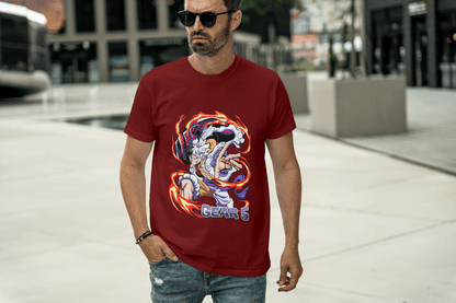 Gear 5 Transformed Character: Dynamic Power-Up Anime Hero Tee - Essentia Attire
