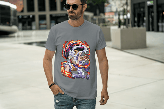 Gear 5 Transformed Character: Dynamic Power-Up Anime Hero Tee - Essentia Attire