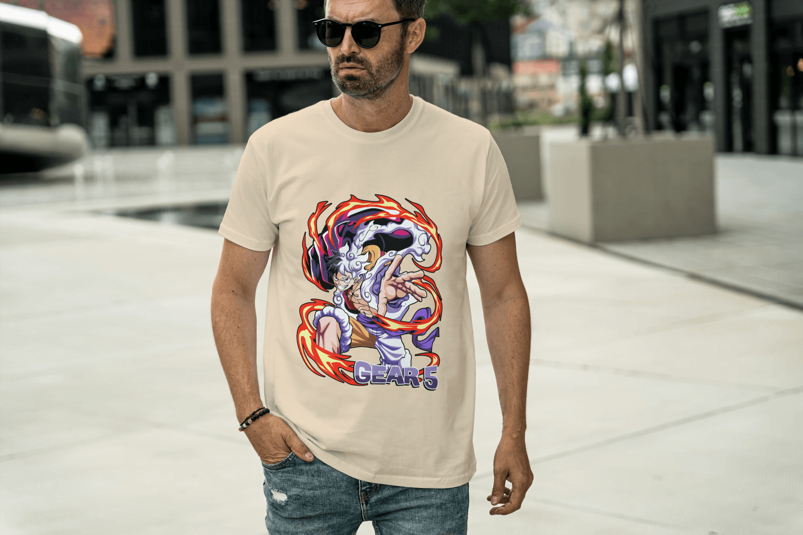 Gear 5 Transformed Character: Dynamic Power-Up Anime Hero Tee - Essentia Attire