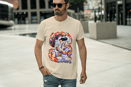 Gear 5 Transformed Character: Dynamic Power-Up Anime Hero Tee - Essentia Attire