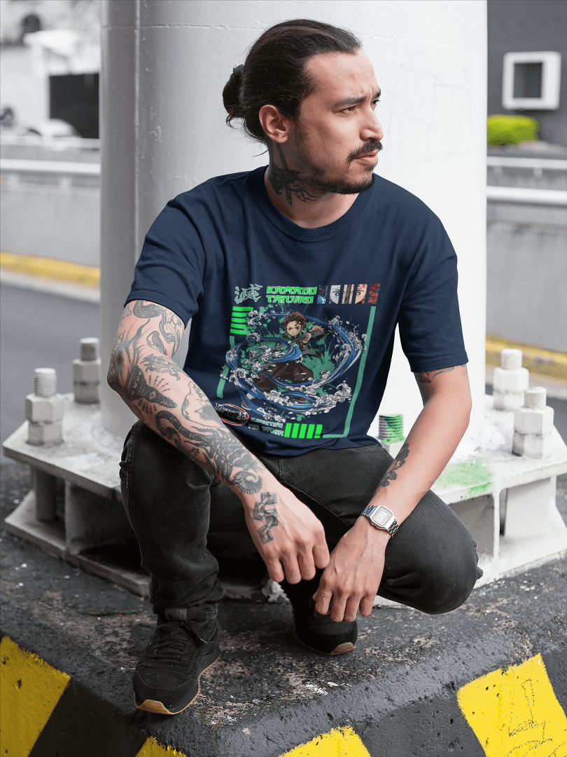 Anime Water Breathing Technique: Demon Slayer Fan Tee - Essentia Attire