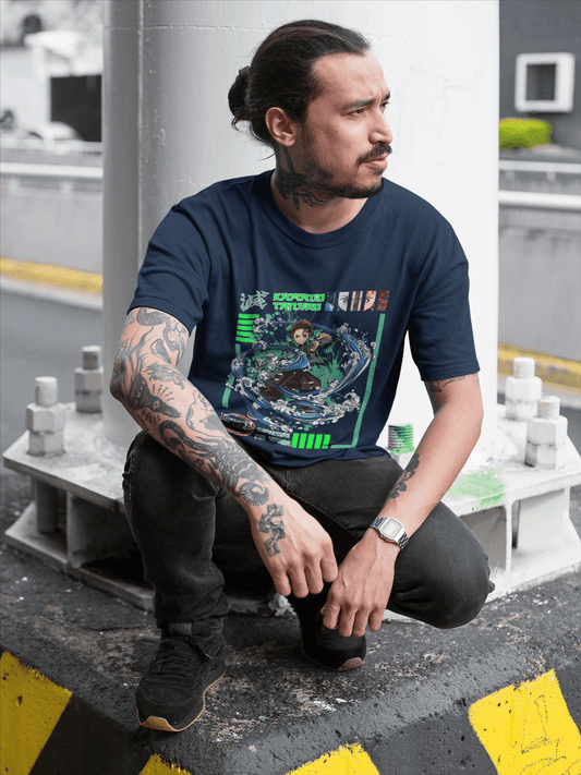 Anime Water Breathing Technique: Demon Slayer Fan Tee - Essentia Attire