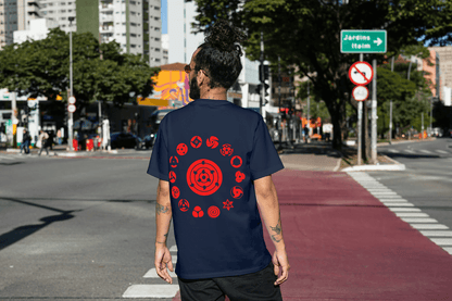 Naruto Mangekyo Sharingan Graphic T-shirt | Uchiha Clan Chakra Symbols - Essentia Attire