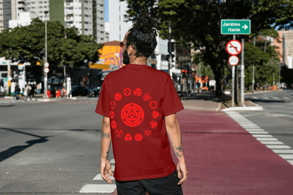 Naruto Mangekyo Sharingan Graphic T-shirt | Uchiha Clan Chakra Symbols - Essentia Attire