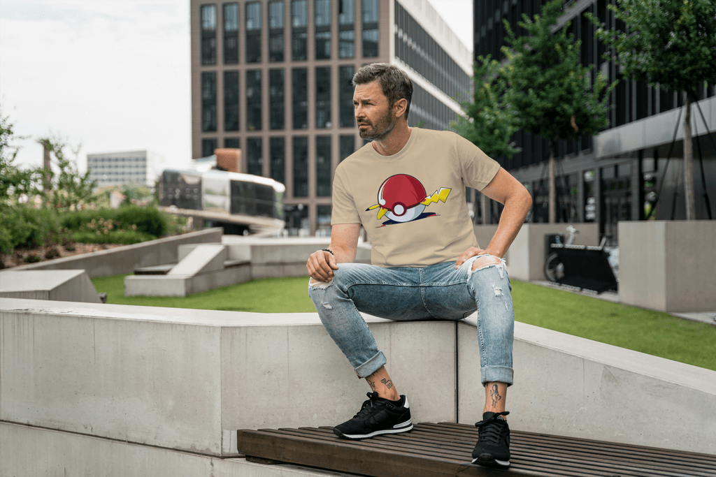 Pikachu Electric Shock Poké Ball T-shirt | Pokémon Fan Art Apparel - Essentia Attire