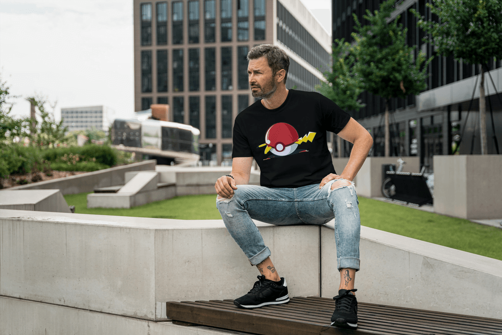 Pikachu Electric Shock Poké Ball T-shirt | Pokémon Fan Art Apparel - Essentia Attire