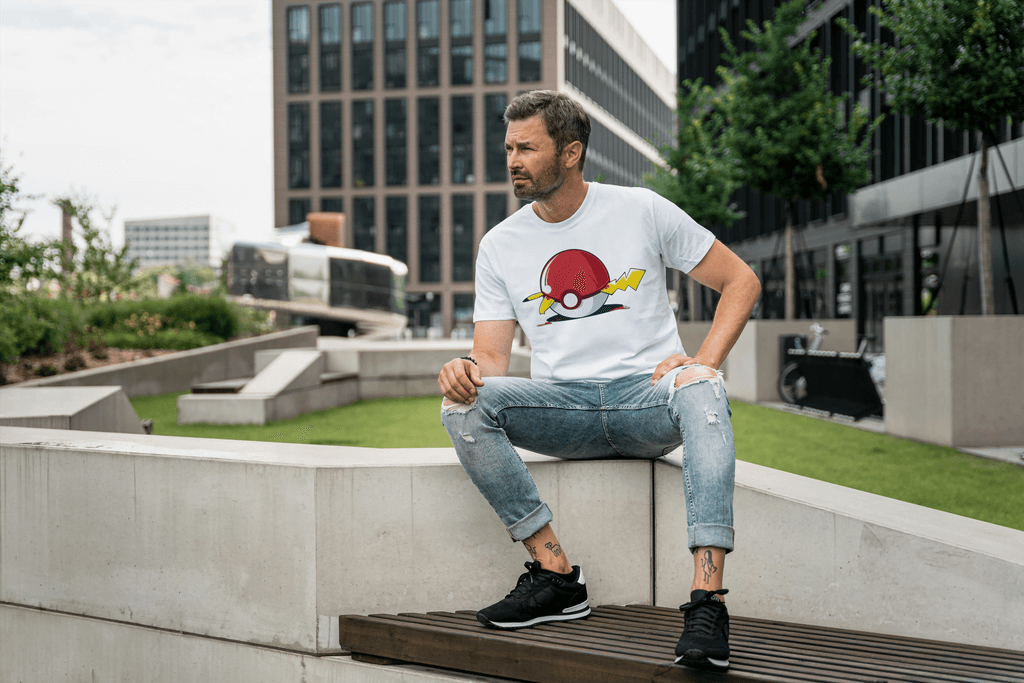 Pikachu Electric Shock Poké Ball T-shirt | Pokémon Fan Art Apparel - Essentia Attire