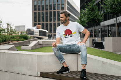 Pikachu Electric Shock Poké Ball T-shirt | Pokémon Fan Art Apparel - Essentia Attire