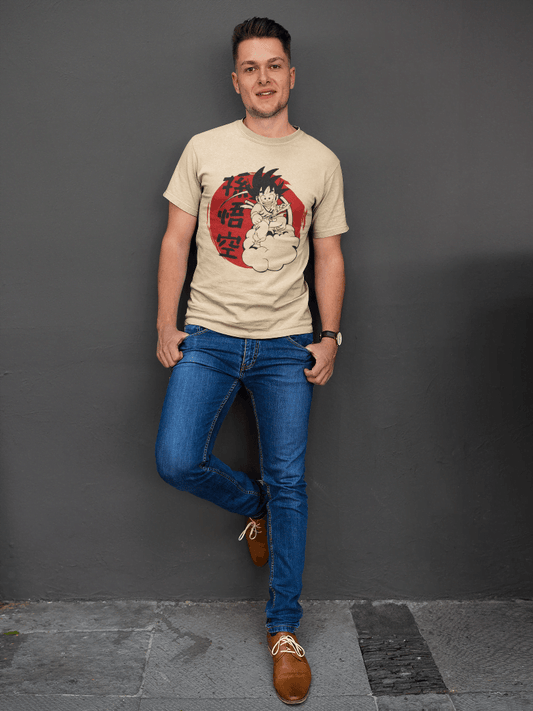 Goku on Nimbus Cloud: Japanese Kanji Tee - Essentia Attire