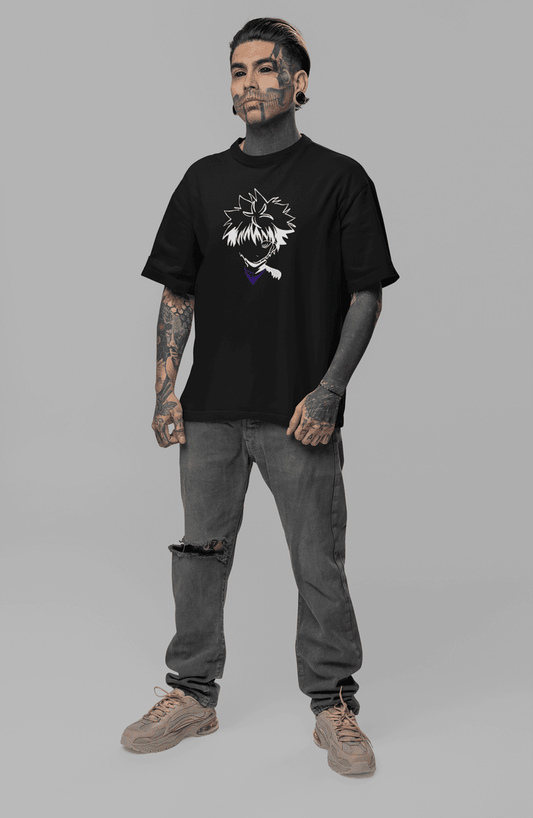 Hunter x Hunter Killua Zoldyck Minimalist Oversized T-Shirt - Essentia Attire