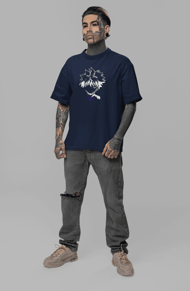 Hunter x Hunter Killua Zoldyck Minimalist Oversized T-Shirt - Essentia Attire