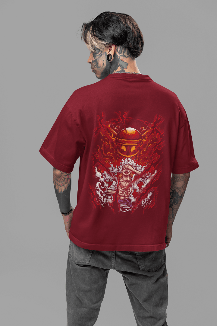 One Piece Luffy Sun God Nika Oversized T-Shirt - Essentia Attire