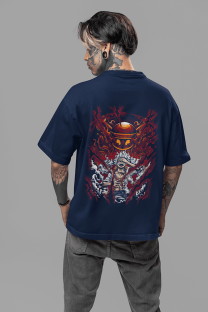 One Piece Luffy Sun God Nika Oversized T-Shirt - Essentia Attire