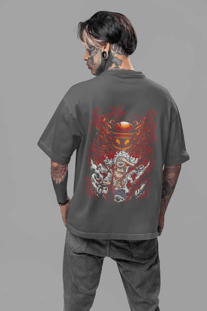 One Piece Luffy Sun God Nika Oversized T-Shirt - Essentia Attire