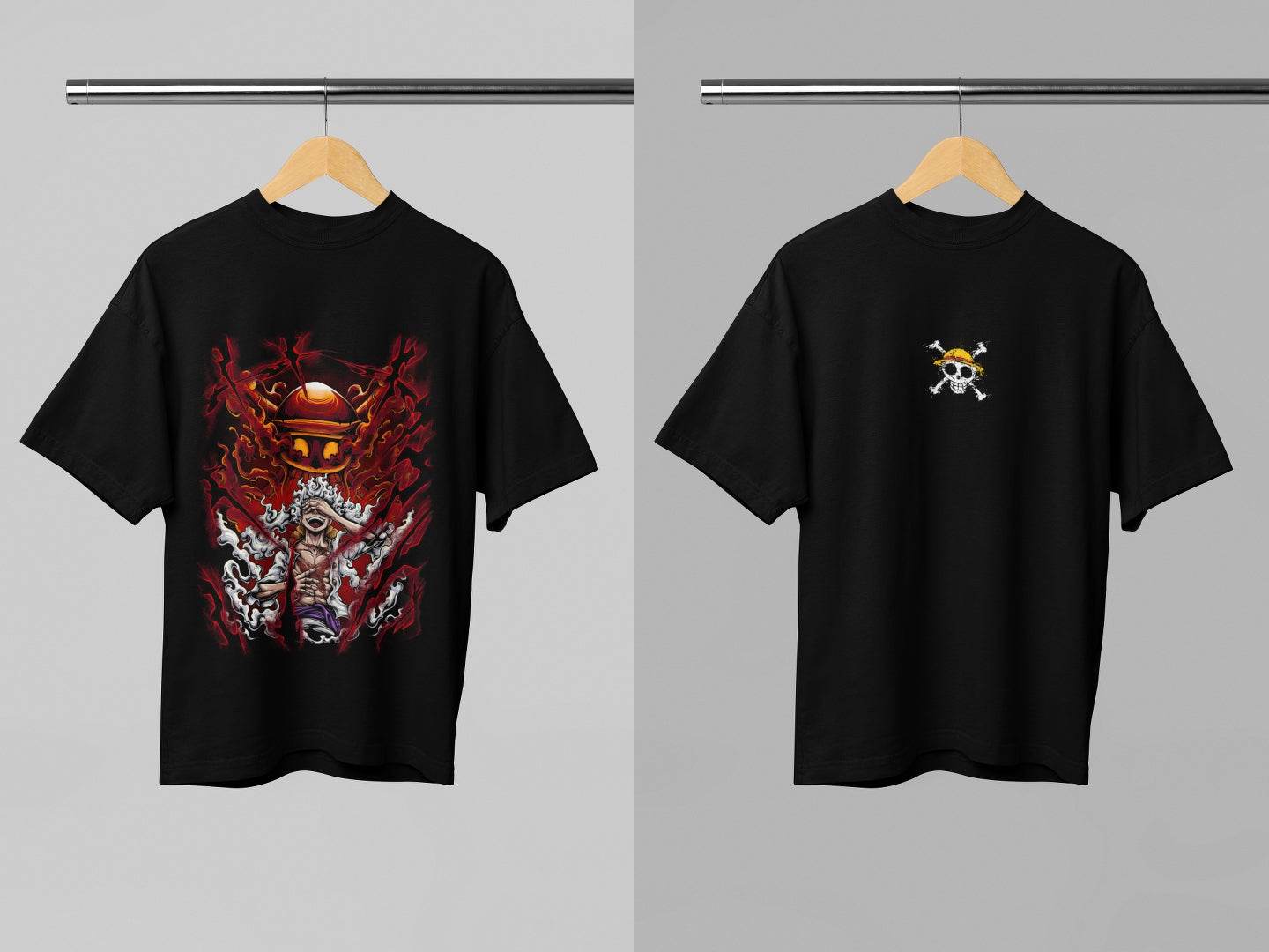 One Piece Luffy Sun God Nika Oversized T-Shirt - Essentia Attire