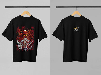 One Piece Luffy Sun God Nika Oversized T-Shirt - Essentia Attire