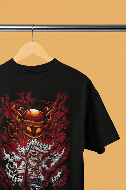 One Piece Luffy Sun God Nika Oversized T-Shirt - Essentia Attire