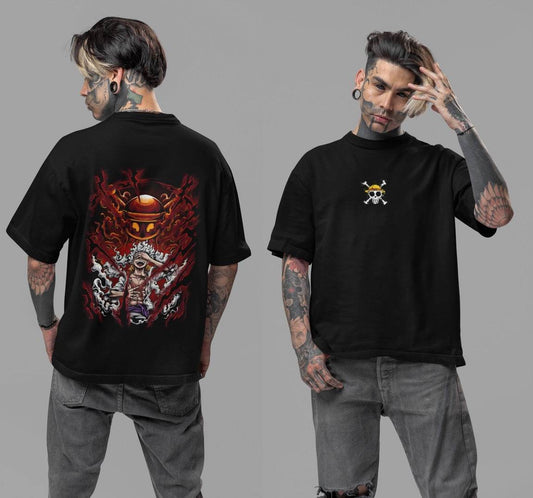 One Piece Luffy Sun God Nika Oversized T-Shirt - Essentia Attire