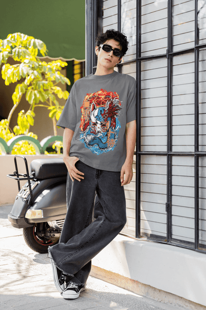 Kitsune Dragon: Yin Yang Fox Mask - Essentia Attire