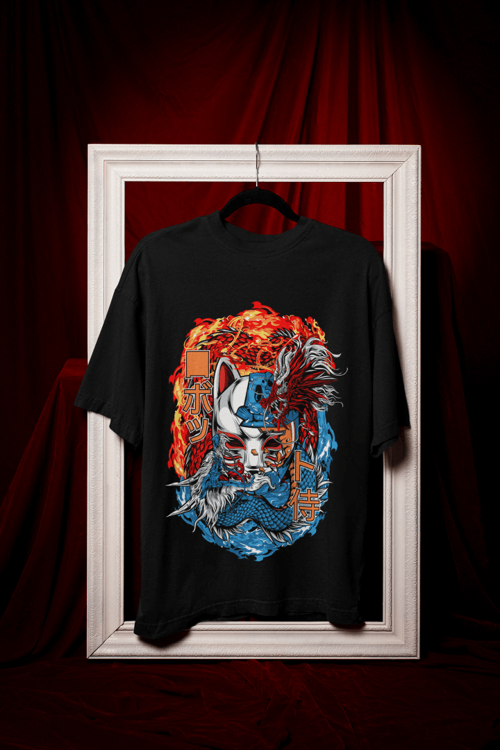 Kitsune Dragon: Yin Yang Fox Mask - Essentia Attire