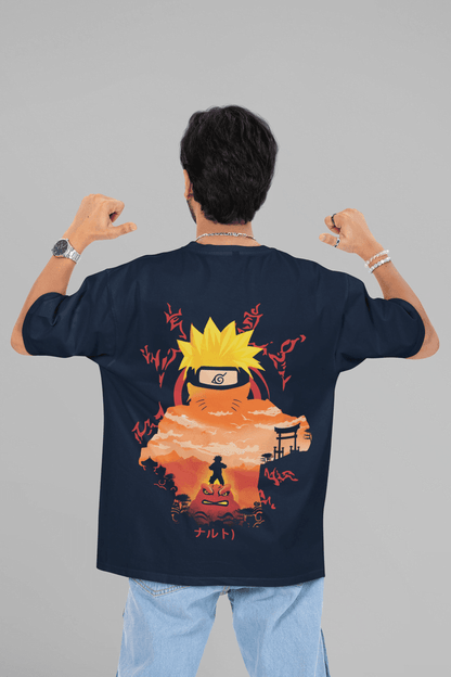 Naruto Sage Mode | Kurama Nine-Tails Chakra Art Oversized T-Shirt - Essentia Attire