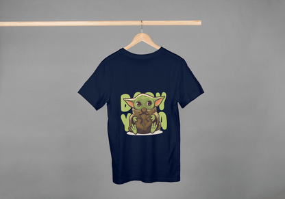 Badass Yoda Style Green Creature: Cute Baby Alien Force Tee - Essentia Attire