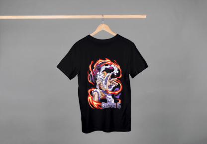 Gear 5 Transformed Character: Dynamic Power-Up Anime Hero Tee - Essentia Attire